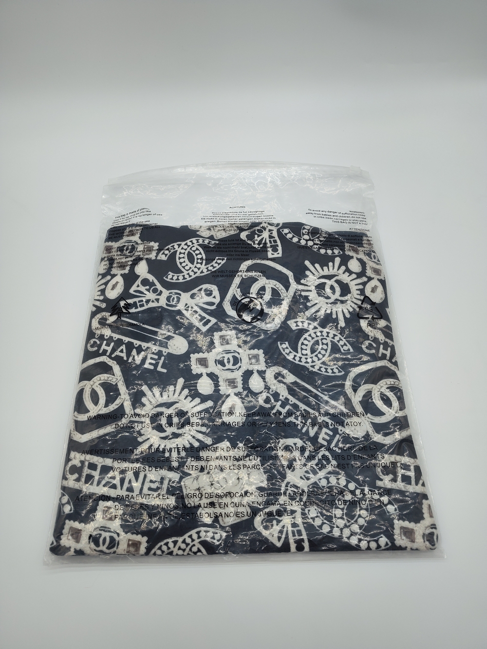 CHANEL Canvas Logo Print Tote Bag VIP Gift Large Employee Shopper Black - Picture 3 of 9